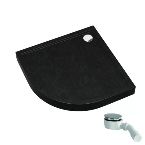 Schedpol Competia New black stone brodzik półokrągły 90x90cm