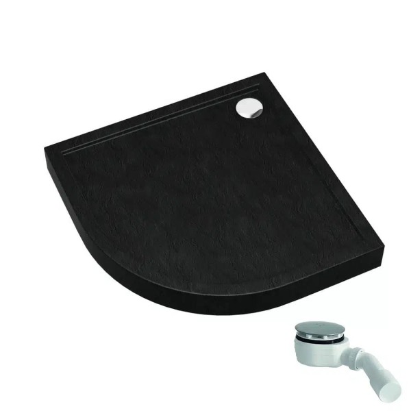 Schedpol Competia New black stone brodzik półokrągły 90x90cm