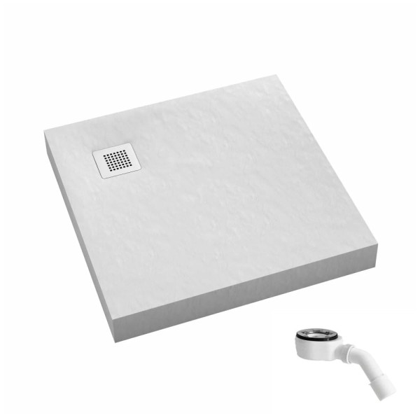 Schedpol New Horizons white stone brodzik kwadratowy 90x90cm