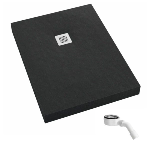 Schedpol New Horizons black stone brodzik prostokątny 70x90cm