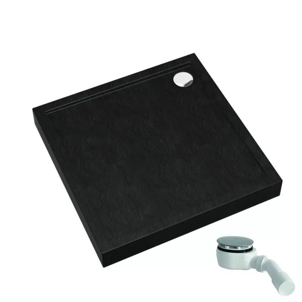 Schedpol Competia New Black Stone brodzik kwadratowy 80x80cm