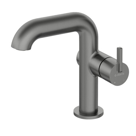 Deante  Silia bateria umywalkowa z prostokątną wylewką titanium