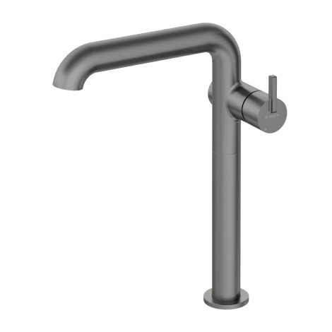 Deante Silia bateria umywalkowa z prostokątną wylewka titanium