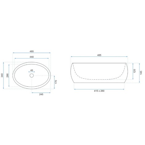 Rea Linda granit matt umywalka nablatowa