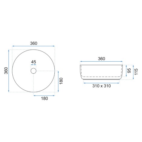 Rea Sami marble matt umywalka nablatowa