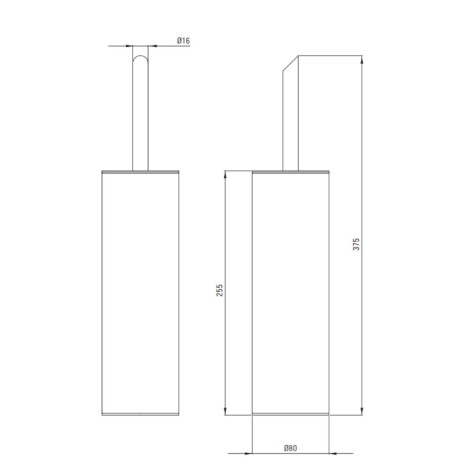 Deante Silia szczotka wc z pojemnikiem wolnostojąca czarna
