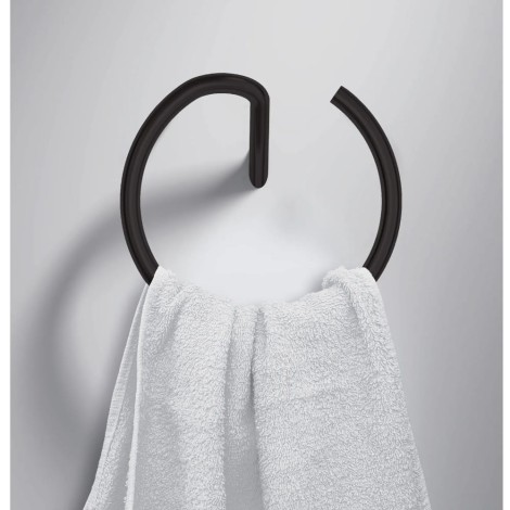 Deante Silia wieszak na ręcznik ścienny okrągły czarny