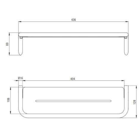 Deante Silia półka ścienna titanium