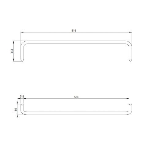 Deante Silia Wieszak na ręczniki ścienny 615mm chrom