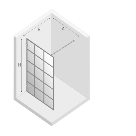 New Trendy Avexa black kratka walk-in 90x200 cm-rys.tech.