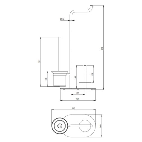 Deante Silia stojak na papier 3-funkcyjny nero