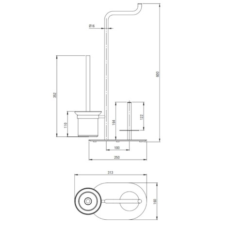 Deante Silia Stojak na papier 3-funkcyjny chrom