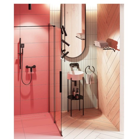 Deante Silia wieszak na ręcznik ścienny okrągły czarny