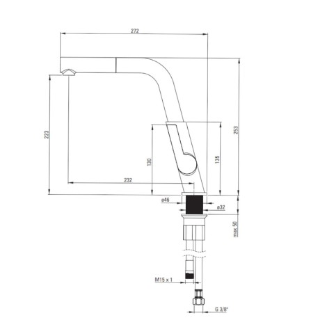 Deante Silia bateria zlewozmywakowa z wyciąganą wylewką złoto szczotkowane