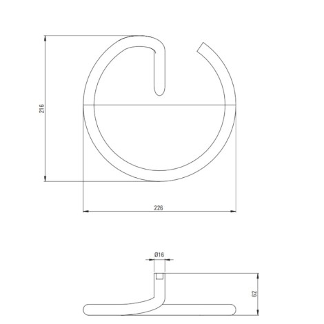 Deante Silia wieszak na ręcznik ścienny okrągły czarny