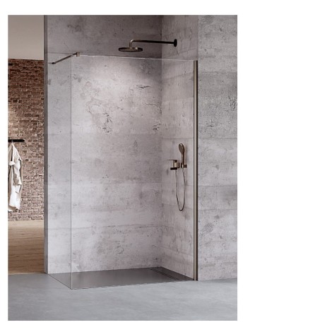 New Trendy Nesta walk-in 110*200 gunmetal brushed szkło przezroczyste