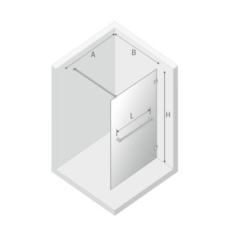 New Trendy Avexa kabina walk-in gunmetal brushed 140x200 cm-rys.tech.