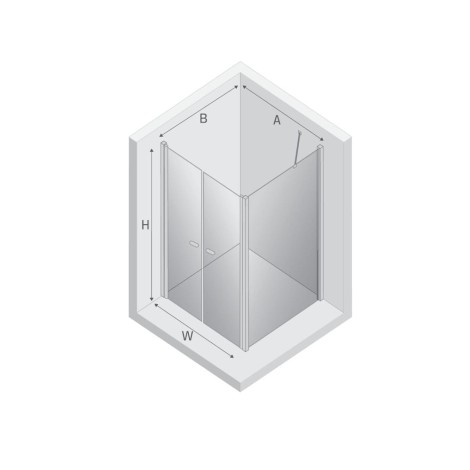 New Trendy New Soleo drzwi uchylne 100X90X195cm