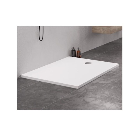 New Trendy Nex brodzik konglomeratowy biały 100x80x3,5