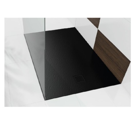New Trendy Mori brodzik konglomeratowy czarny 120x80x3