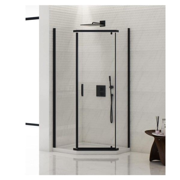 New Trendy New Komfort kabina piąciokątna black 100x80x195
