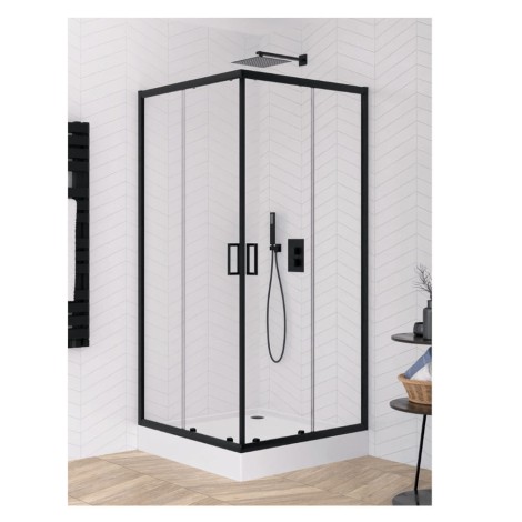 New Trendy Suvia kabina kwadratowa black z brodzikiem Maro 90x90x201