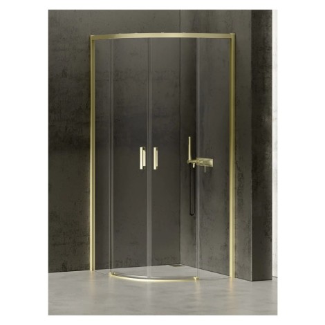 New Trendy Prime kabina półokrągła R55 light gold 90x90x200