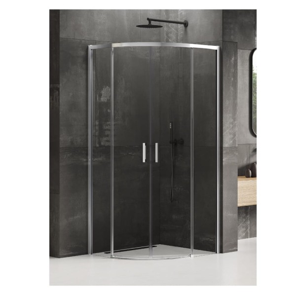 New Trendy Prime kabina półokrągła R55 chrom 90x90x200