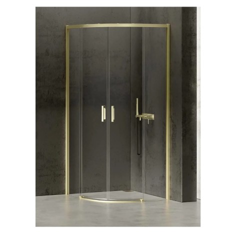 New Trendy Prime kabina półokrągła r55 light gold 80x80x200