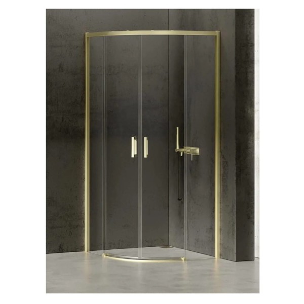 New Trendy Prime kabina półokrągła r55 light gold 80x80x200