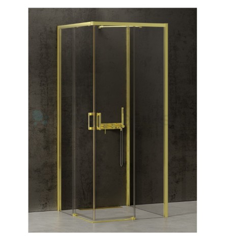 New Trendy Prime kabina prostokątna przyścienna lewa light gold 100x70