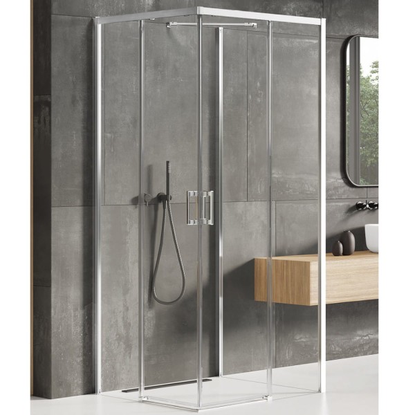 New Trendy Prime kabina kwadratowa przyścienna chrom 90x90x200