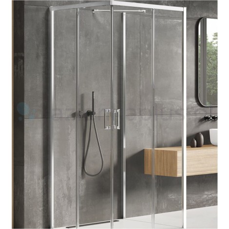 New Trendy Prime kabina prostokątna przyścienna lewa chrom 120x90x200