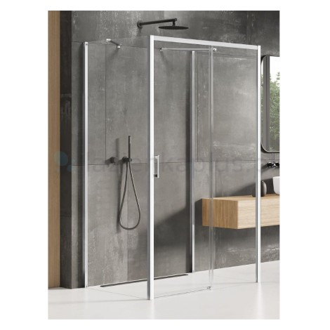 New Trendy Prime kabina prostokątna przyścienna prawa chrom 110x80x200
