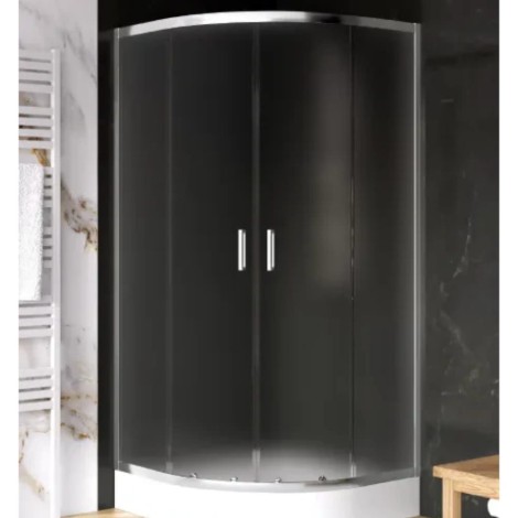 New Trendy Suvia kabina półokrągła R-55 800x800x2010mm chrom z brodzikiem Maro biały