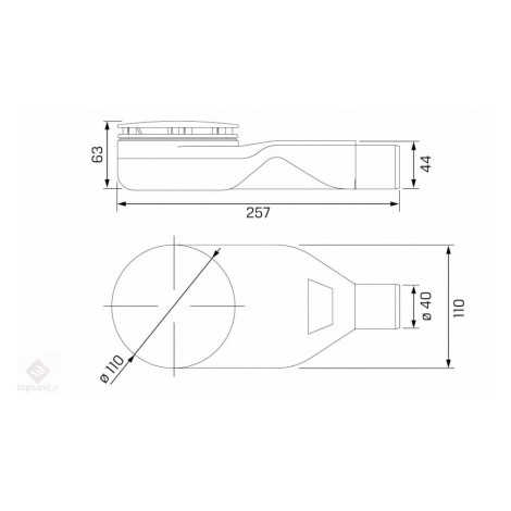New Trendy Thino syfon brodzikowy niski black fi 90