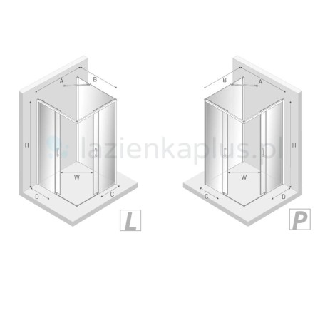 New Trendy Prime kabina kwadratowa przyścienna chrom 90x90x200