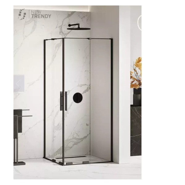 New Trendy Smart kabina prostokątna black 2d 80x90x200