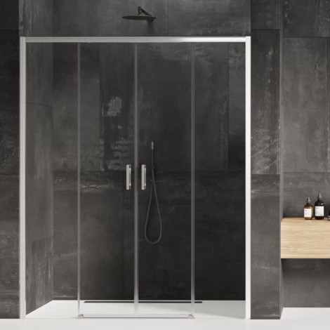 New Trendy Prime drzwi wnękowe podwójne przesuwne chrom 180x200