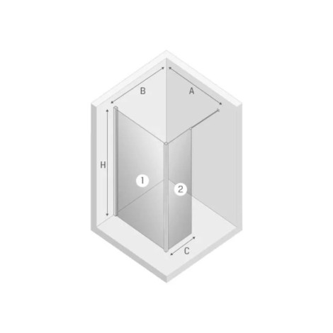 New Trendy New Modus ścianka prysznicowa walk-in chrom 30x200