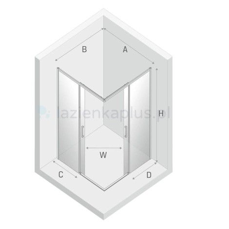 New Trendy Prime kabina kwadratowa light gold 90x90