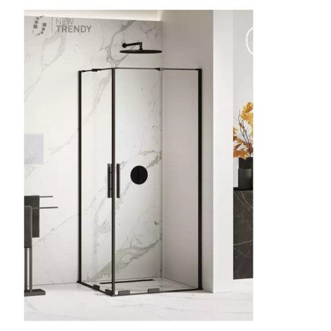 New Trendy Smart kabina przesuwna black 2d 80x100x200