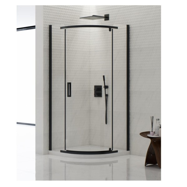 New Trendy New Komfort kabina półokrągła R55 black 90x90x195