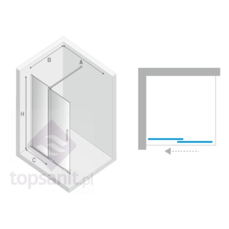 New Trendy Smart kabina typu walk-in black 120x200