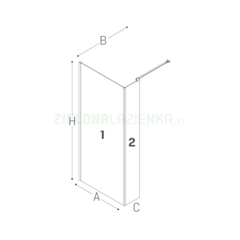 New Trendy Modus ścianka prysznicowa walk-in black 30x200