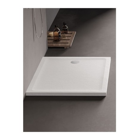 New Trendy Brodzik Prostokątny Mild Stone Biały 110X80X4,5cm