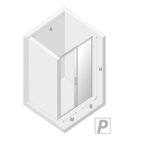 New Trendy Prime drzwi wnękowe prawe chrom 160x200