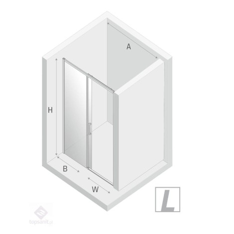 New Trendy Prime drzwi wnękowe lewe chrom 160x200