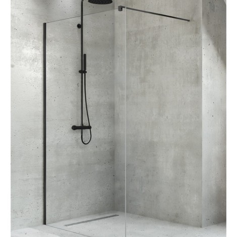 New Trendy Kabina Velio Black Walk-In 100X200cm