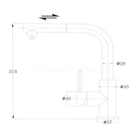 Omnires  Albany bateria zlewozmywakowa inox